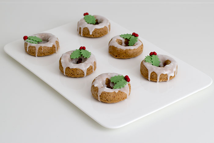 Festive wreath doughnuts