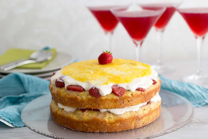 Orange and Strawberries Cake