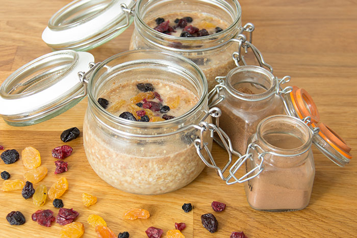 Spiced Apple Overnight oats Side view