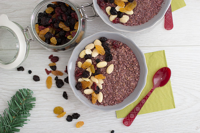 Mulled Wine Overnight Oats, both bowls