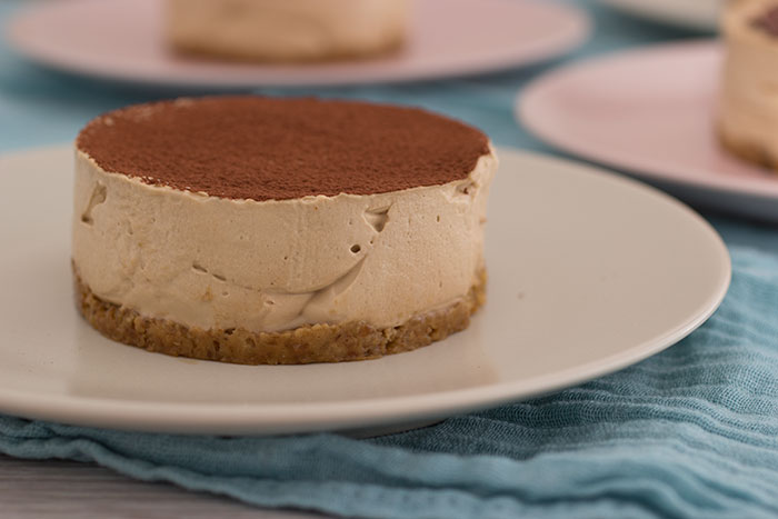 Tiramisu Cheesecake with cocoa powder