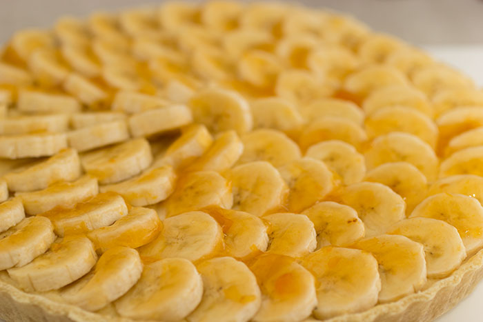 Royal Recipes Banana flan. close up