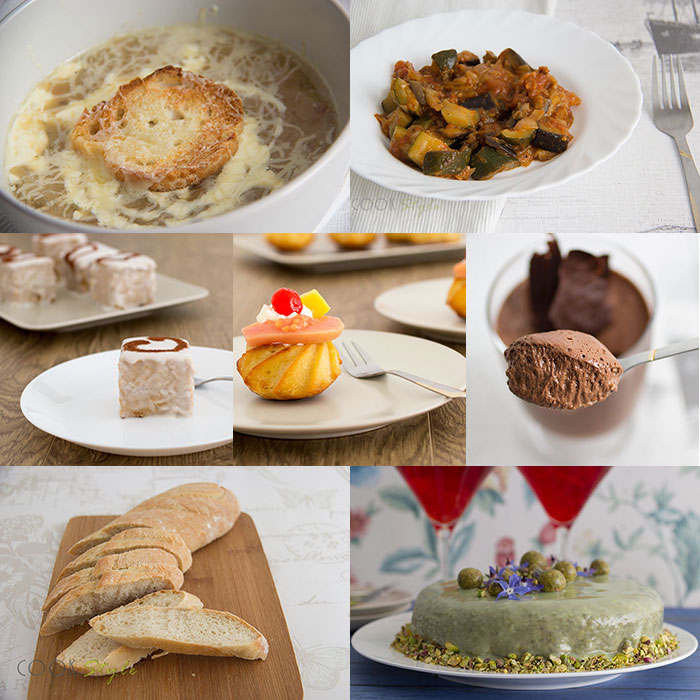 Vegetarian French recipes. A collage with some of the recipes I've made