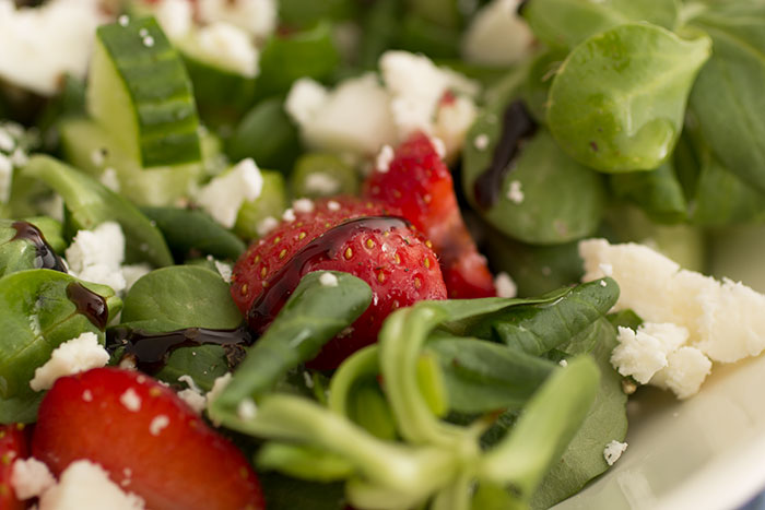 Strawberry salad, close up