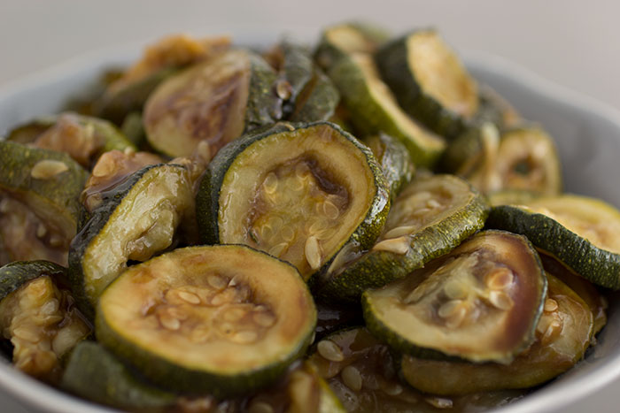 Roasted courgette salad