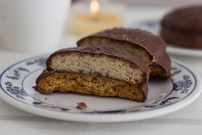 Chocolate Coconut Biscuits. How it looks inside