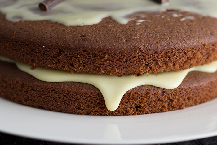 Chocolate Fudge Cake. Close up