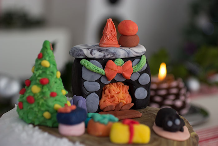Christmas Cake. Details of decorations
