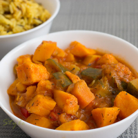 Sweet potato curry with wild rice