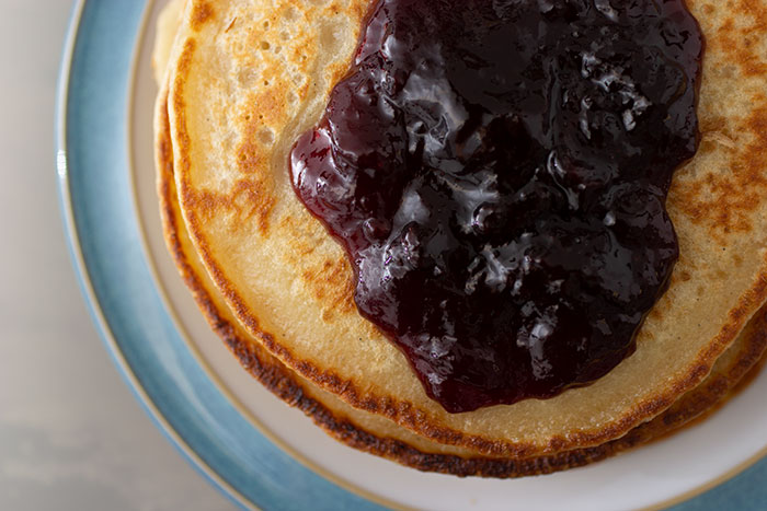 Basic recipe for Pancakes. Close up