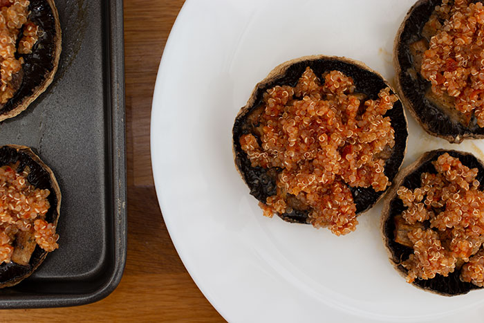 Quinoa stuffed mushrooms
