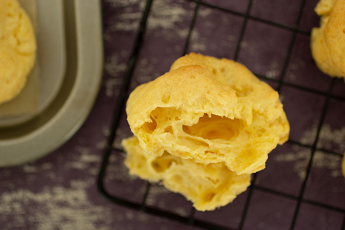 Vegan Choux Pastry. How it looks inside